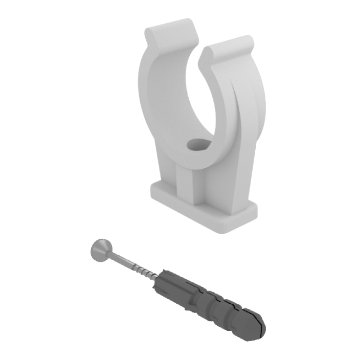 Chemtrol Australia Product - Single pipe clip with screw and plug